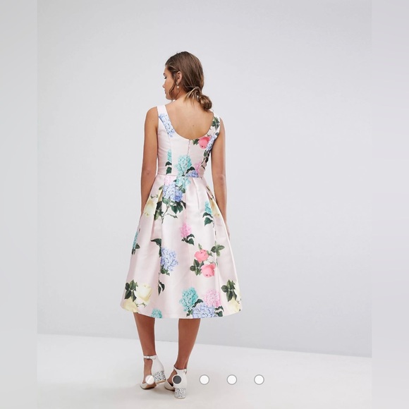 Floral midi dress with pockets - Picture 3 of 8